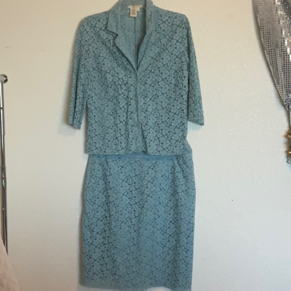 Beautiful Merona beautiful teal lace jacket, and skirt set size large
